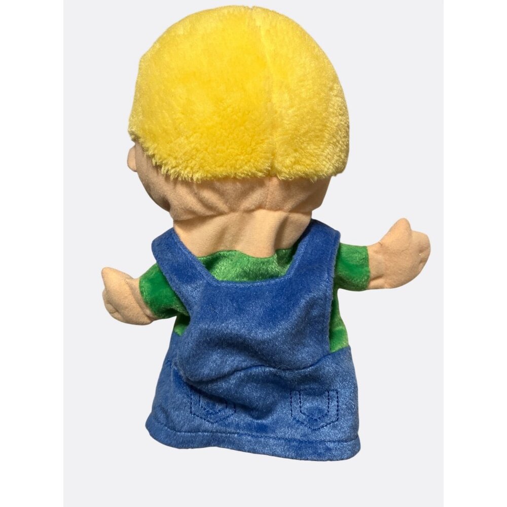 Lakeshore Soft Plush Puppet Doll Blue Overalls 11.5 inches - Picture 4 of 8